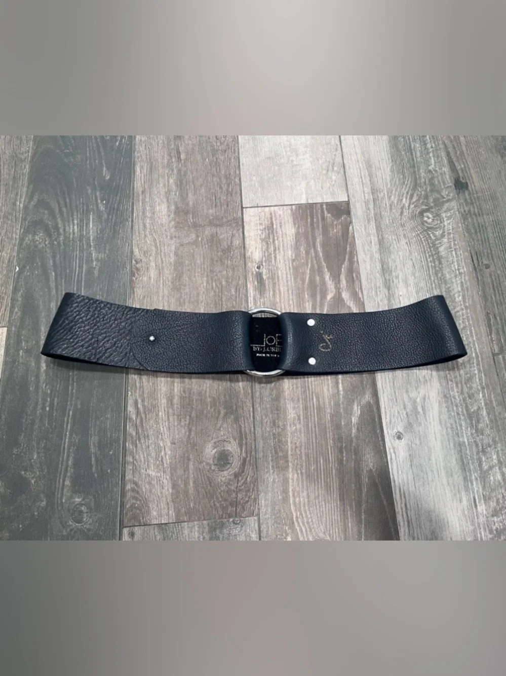 JOED By J. Urbina Genuine Vintage Bison Black Signed Wide Leather Belt Sz 36